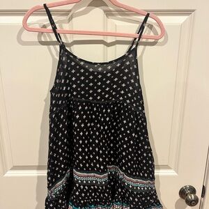 Chic Black and Teal Patterned Camisole